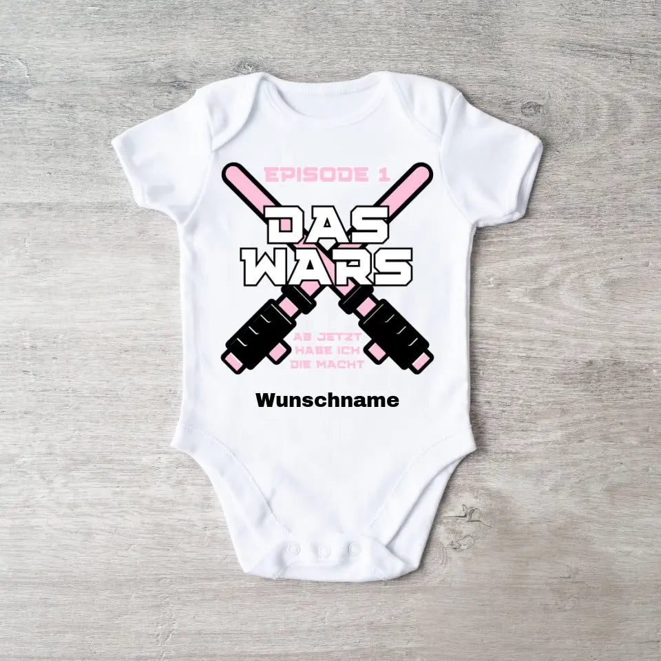 Das Wars - Personalisierter Baby-Onesie/ Strampler "Jetzt habe ich die Macht", 100% Bio-Baumwolle