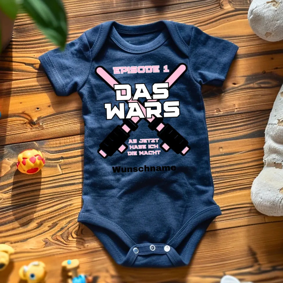 Das Wars - Personalisierter Baby-Onesie/ Strampler "Jetzt habe ich die Macht", 100% Bio-Baumwolle