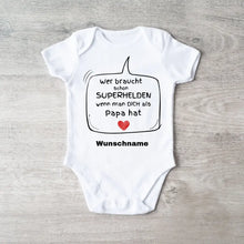 Load image into Gallery viewer, Superhelden Papa - Personalisierter Baby-Onesie/ Strampler, 100% Bio-Baumwolle
