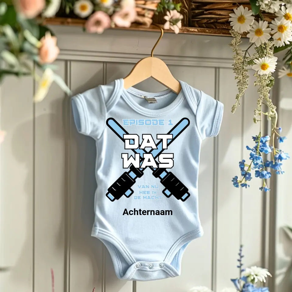 Dat Was - Gepersonaliseerde baby onesie, baby body 100% biologisch katoen