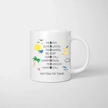 Load image into Gallery viewer, Erzieherin, Erzieher Abschied Geschenk - Personalisierte Tasse, Abschiedsgeschenk, Erzieher, Kindergarten, Schule, Lehrer, Tagesmutter
