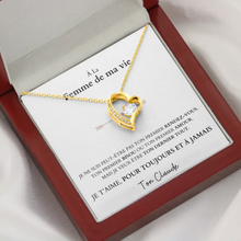 Load image into Gallery viewer, Je t&#39;aime, pour toujours et à jamais - Collier avec pendentif coeur &amp; carte personnalisée
