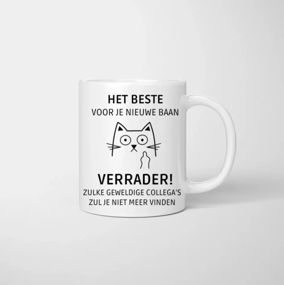 HET BESTE VOOR JE NIEUWE BAAN VERRADER! - Gepersonaliseerde collega mok (2-4 personen)