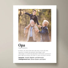 Load image into Gallery viewer, Foto-Poster &quot;Definition&quot; - Personalisiertes Geschenk &quot;Opa&quot;
