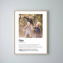 Load image into Gallery viewer, Foto-Poster &quot;Definition&quot; - Personalisiertes Geschenk &quot;Opa&quot;
