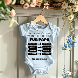 Problemlösung für Papa - Personalisierter Baby-Onesie/ Strampler, 100% Bio-Baumwolle