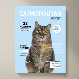 Personalisiertes Haustier Cover Poster - Katzenmagazin mit Foto deiner Katze/ Kater