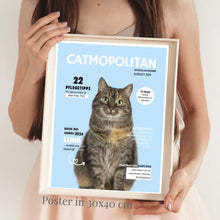 Load image into Gallery viewer, Personalisiertes Haustier Cover Poster - Katzenmagazin mit Foto deiner Katze/ Kater
