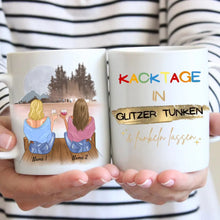 Load image into Gallery viewer, Kacktage in Glitzer tunken - Personalisierte Tasse Freundinnen &amp; Kolleginnen (2-4 Personen)
