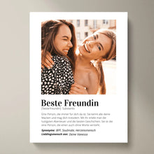 Load image into Gallery viewer, Foto-Poster &quot;Definition&quot; - Personalisiertes Geschenk &quot;Beste Freundin&quot;
