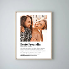 Load image into Gallery viewer, Foto-Poster &quot;Definition&quot; - Personalisiertes Geschenk &quot;Beste Freundin&quot;
