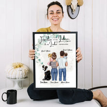 Load image into Gallery viewer, Meine Familie Poster - Personalisiertes Poster (Eltern mit 1-4 Kindern + Haustiere)
