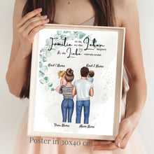 Load image into Gallery viewer, Meine kleine Familie - Personalisiertes Poster (Eltern mit 1-4 Kindern, Babies)
