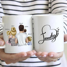 Load image into Gallery viewer, Eltern mit Kindern - Personalisierte Tasse (1-4 Kinder), Individuelles Geschenk Familie
