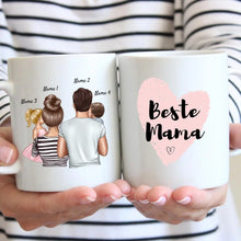 Load image into Gallery viewer, Eltern mit Kindern - Personalisierte Tasse (1-4 Kinder), Individuelles Geschenk Familie
