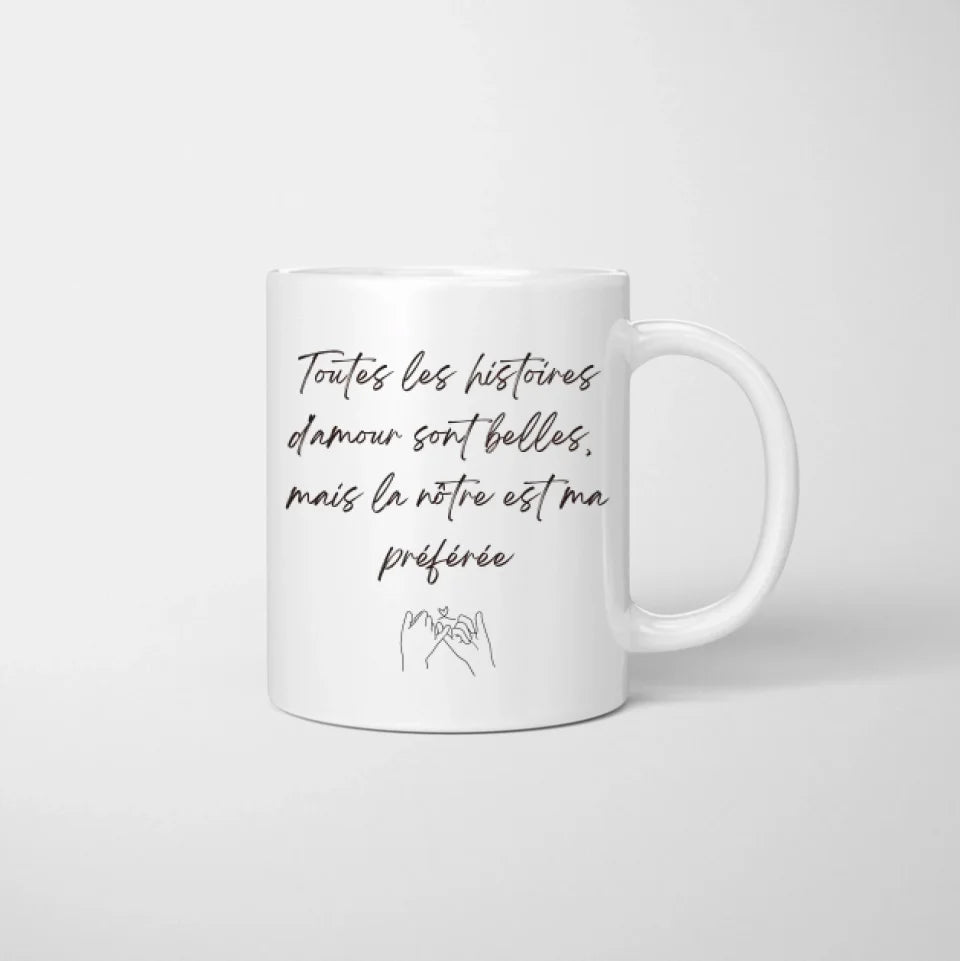 Toutes les histoires d'amour sont belles - Mug personnalisé pour couple, cadeau individuel