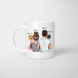 Ich liebe Weihnachten aber euch noch viel mehr! - Personalisierte Tasse für die ganze Familie (1-4 Kinder)