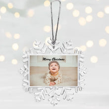 Load image into Gallery viewer, Personalisierte Baby Christbaum-Schneeflocke - Eigenes Foto, Geschenk Familie Weihnachten, Neugeborenes
