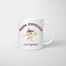 Load image into Gallery viewer, More espresso, less depresso - Personalisierte Tasse Freundinnen &amp; Kolleginnen (2-4 Personen)
