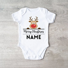 Load image into Gallery viewer, Merry Christmas Baby - Personalisierter Baby-Onesie/ Strampler zu Weihnachten, 100% Bio-Baumwolle
