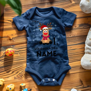 Mein 1. Weihnachten - Personalisierter Baby-Onesie/ Strampler Weihnachtsgeschenk, 100% Bio-Baumwolle