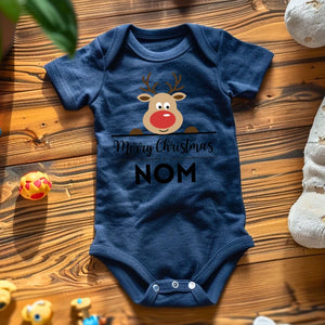 Merry Christmas Baby - Onesie/dorsal bébé personnalisé pour Noël, 100% coton bio