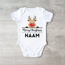 Load image into Gallery viewer, Merry Christmas Baby - Gepersonaliseerde baby onesie/ romper voor Kerstmis, 100% biologisch katoen
