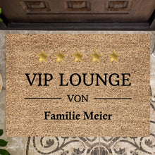 Load image into Gallery viewer, VIP Lounge von eurer Familie - Personalisierte Fußmatte für innen &amp; aussen
