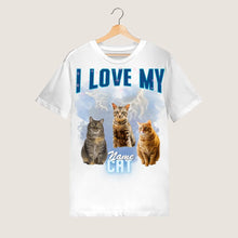 Load image into Gallery viewer, I love my Cat Vintage 90s - Personalisiertes Foto T-Shirt (100% Baumwolle, Unisex)
