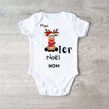 Load image into Gallery viewer, Mon 1er Noël - Onesie/dorsal bébé personnalisé pour Noël, 100% coton bio
