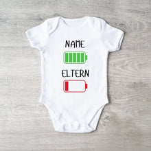 Load image into Gallery viewer, Ich: Viel Energie, Eltern: Wenig Energie - Personalisierter Baby-Onesie/ Strampler, 100% Bio-Baumwolle
