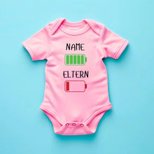 Load image into Gallery viewer, Ich: Viel Energie, Eltern: Wenig Energie - Personalisierter Baby-Onesie/ Strampler, 100% Bio-Baumwolle
