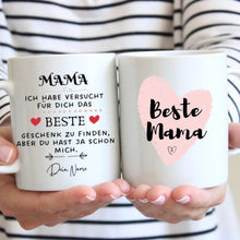 Load image into Gallery viewer, Bestes Geschenk für Mama - Personalisierte Tasse (Mama, Papa, Oma, Opa)
