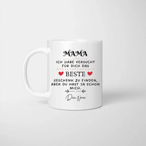 Bestes Geschenk für Mama - Personalisierte Tasse (Mama, Papa, Oma, Opa)