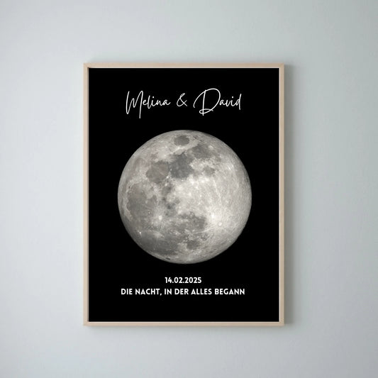 Die Nacht, in der alles begann - Personalisiertes Mondphasen Poster