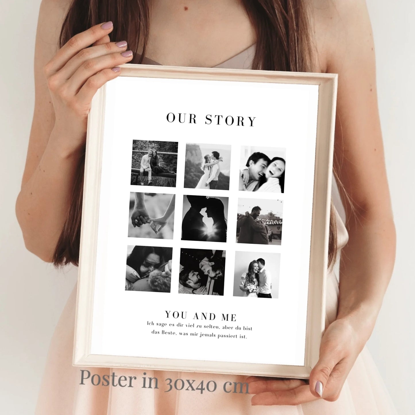 "Our Story" Personalisierte Foto-Collage Leinwand für Pärchen, deinen Partner