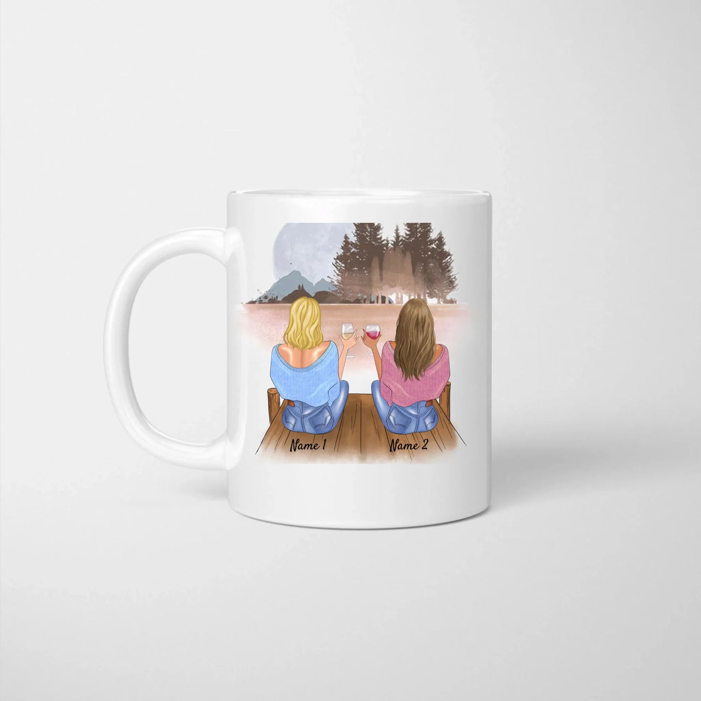 Von Kolleginnen zu Freundinnen - Personalisierte Tasse (2-4 Personen) für Kollegen, Freunde, Büro, Abschied, Geburtstag