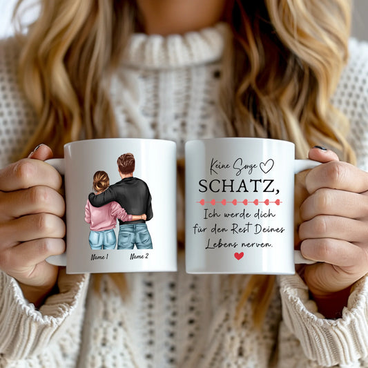 Rest deines Lebens nerven - Personalisierte Tasse für deinen Partner, Partnerin, Geschenk für Paare, Valentinstag