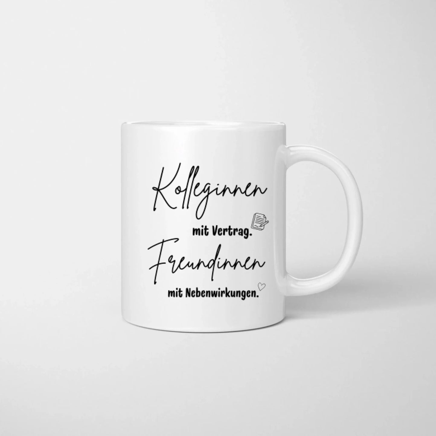 Kolleginnen mit Vertrag, Freundinnen mit Nebenwirkungen - Personalisierte Tasse (2-4 Personen) für Kollegen, Freunde, Büro, Abschied, Geburtstag