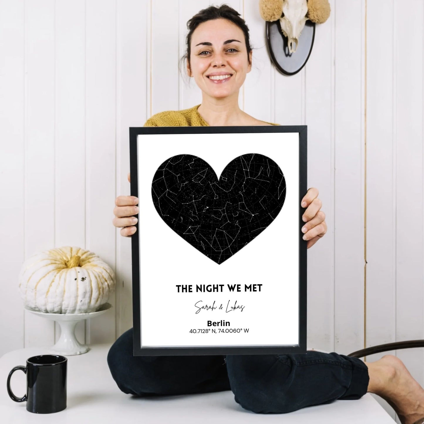 The night we met - Personalisiertes Sternenhimmel Poster für deinen Partner, Partnerin, Valentinstag