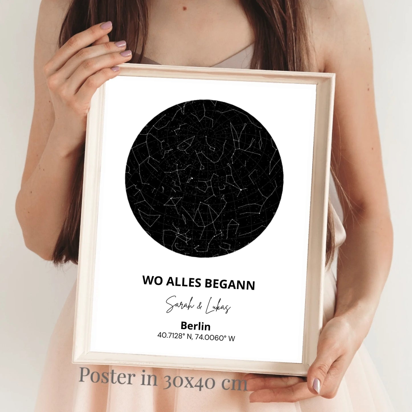 Unser Sternenhimmel, wo alles begann - Personalisiertes Sternenkarte-Poster