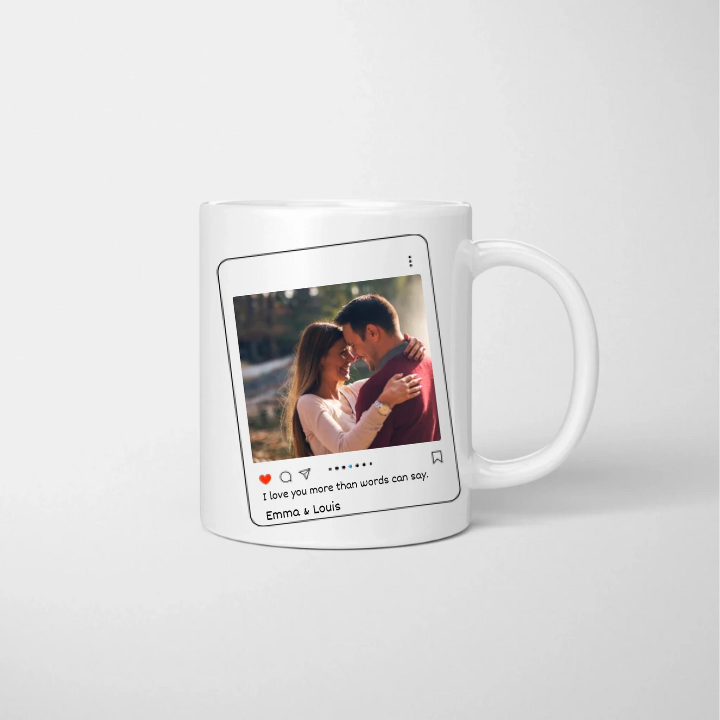 Tasse photo partenaire Insta Post Style - Tasse personnalisée pour la Saint-Valentin pour ton partenaire, ta compagne, ton amie
