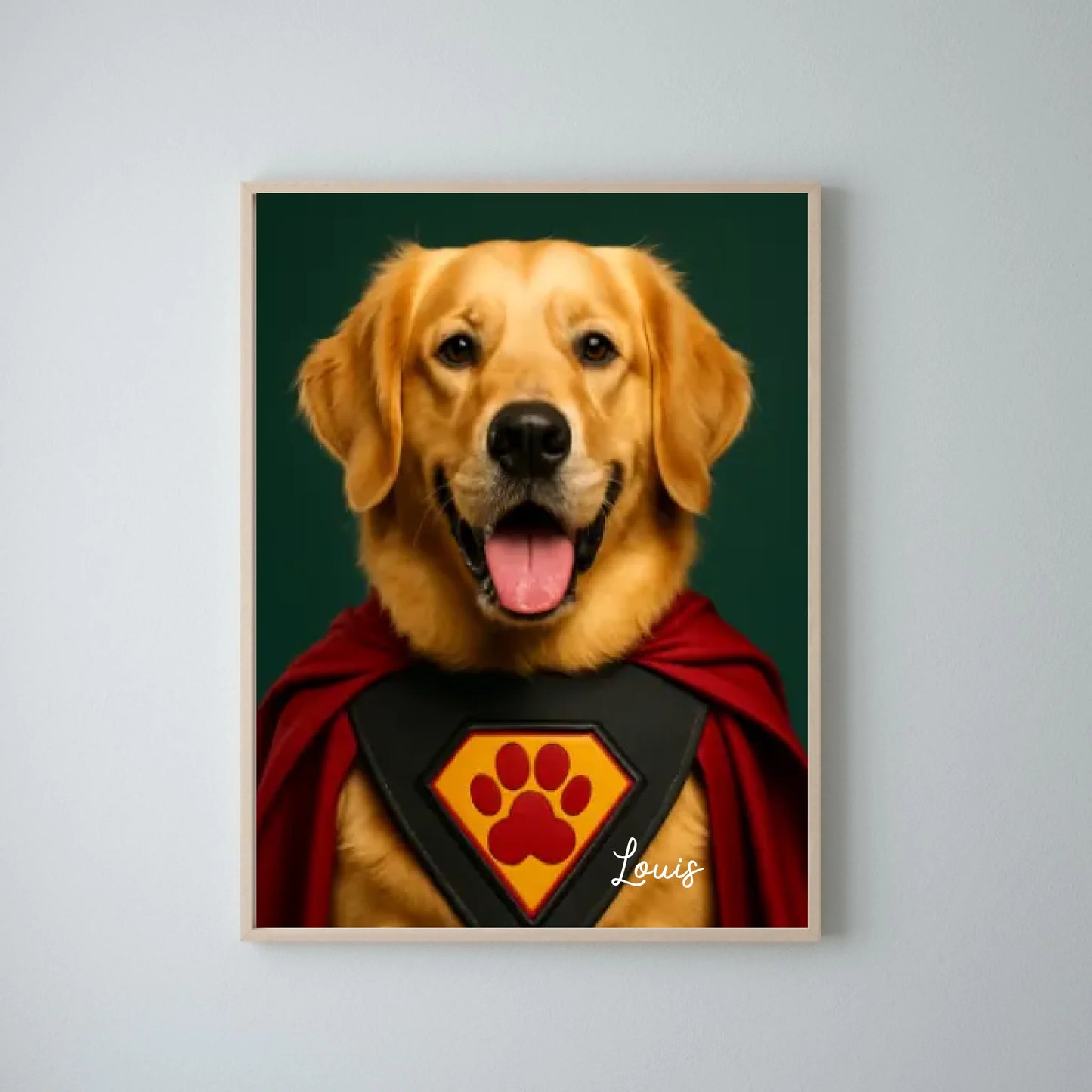 Lustiges Haustier Superhelden Portrait - Personalisiertes Poster mit Fotoupload in unterschiedlichen Stilen (Hund, Katze als Superheld, Astronaut, etc.)