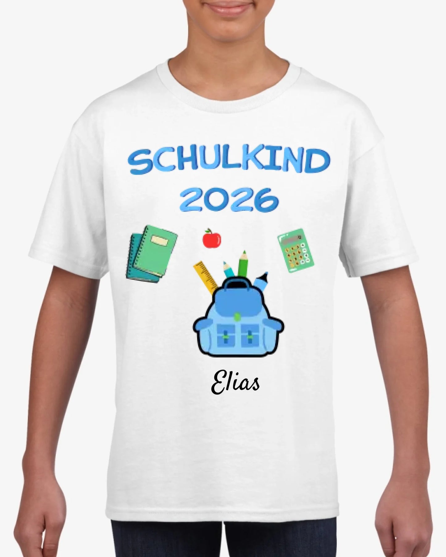 Schulkind 2026 - Personalisiertes T-Shirt für Kinder zur Einschulung (100% Baumwolle)