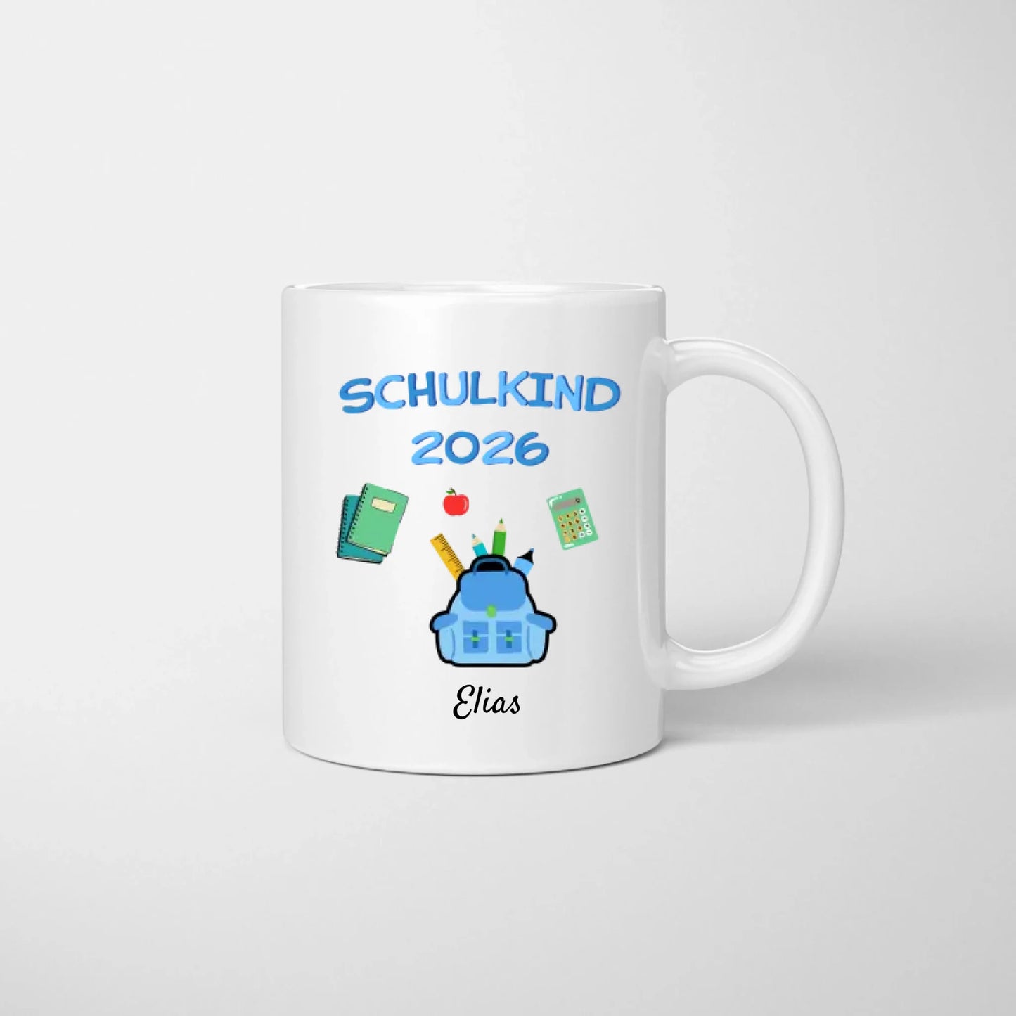 Schulkind 2026 - Personalisierte Tasse zur Einschulung, Schüler, 1.-5. Klasse