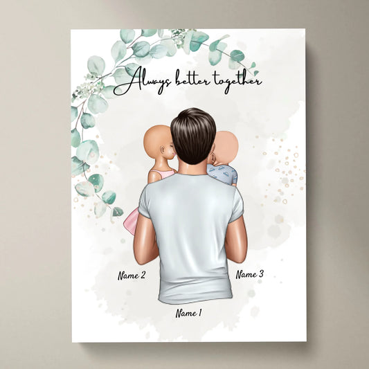 Best Dad - Personalized Poster (1-4 Children)