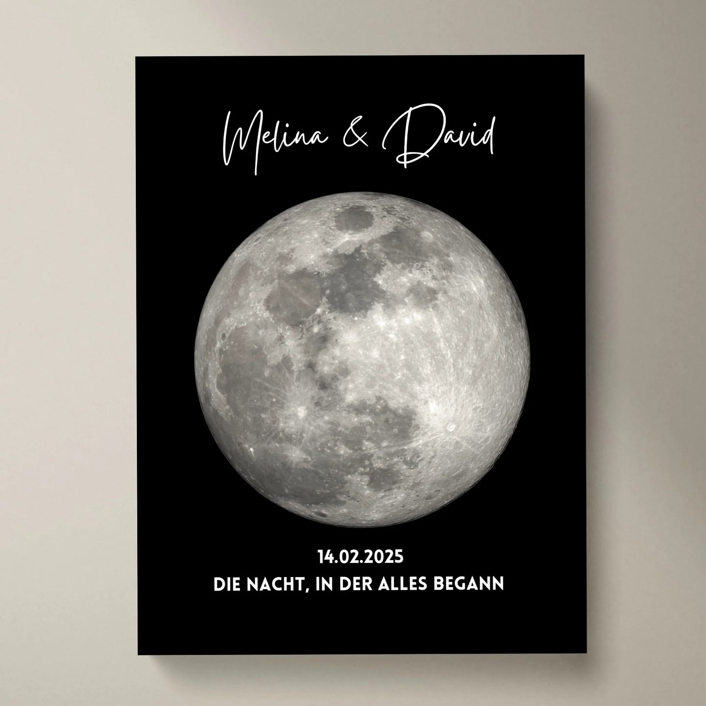 Die Nacht, in der alles begann - Personalisiertes Mondphasen Poster