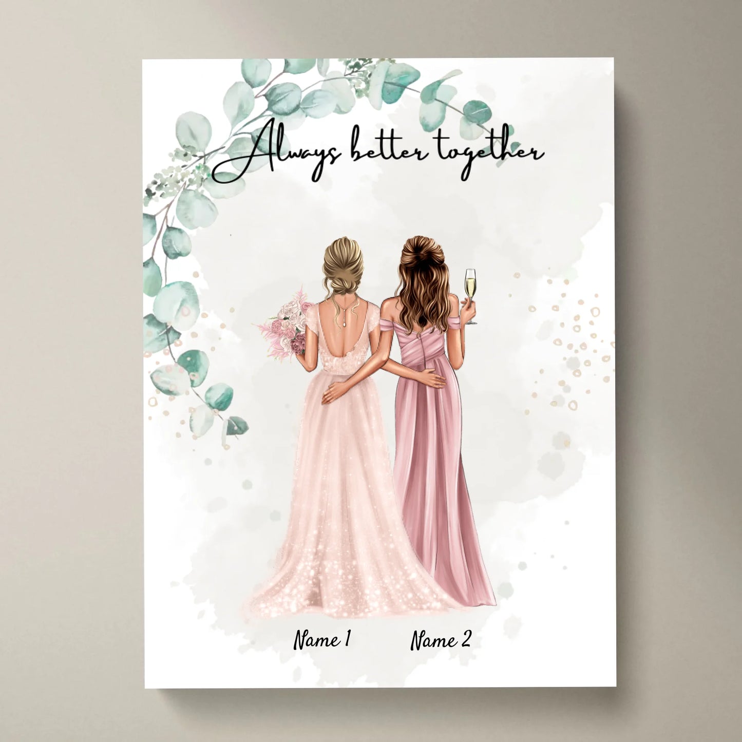  Bride & Maid of Honor - Personalized Poster