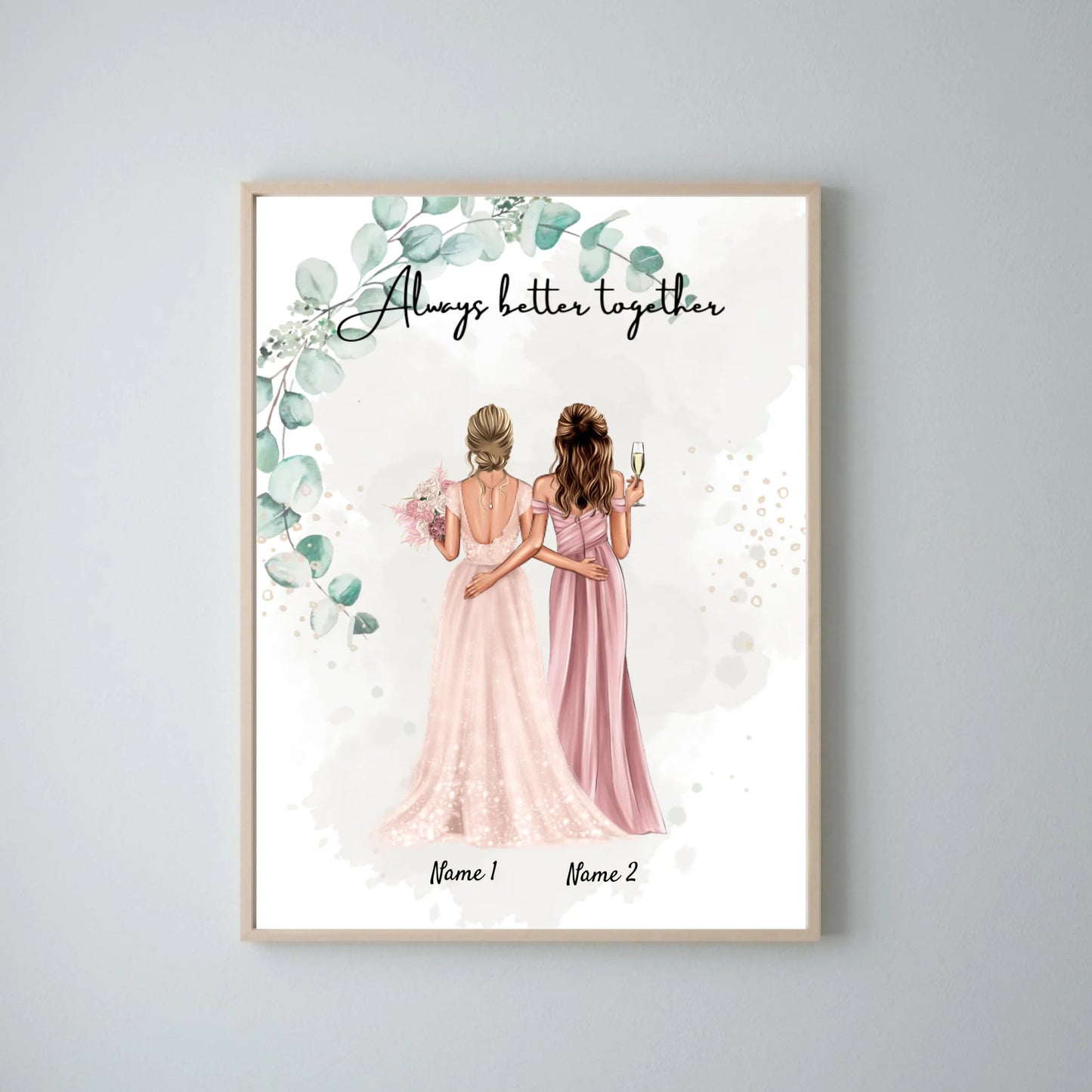  Bride & Maid of Honor - Personalized Poster