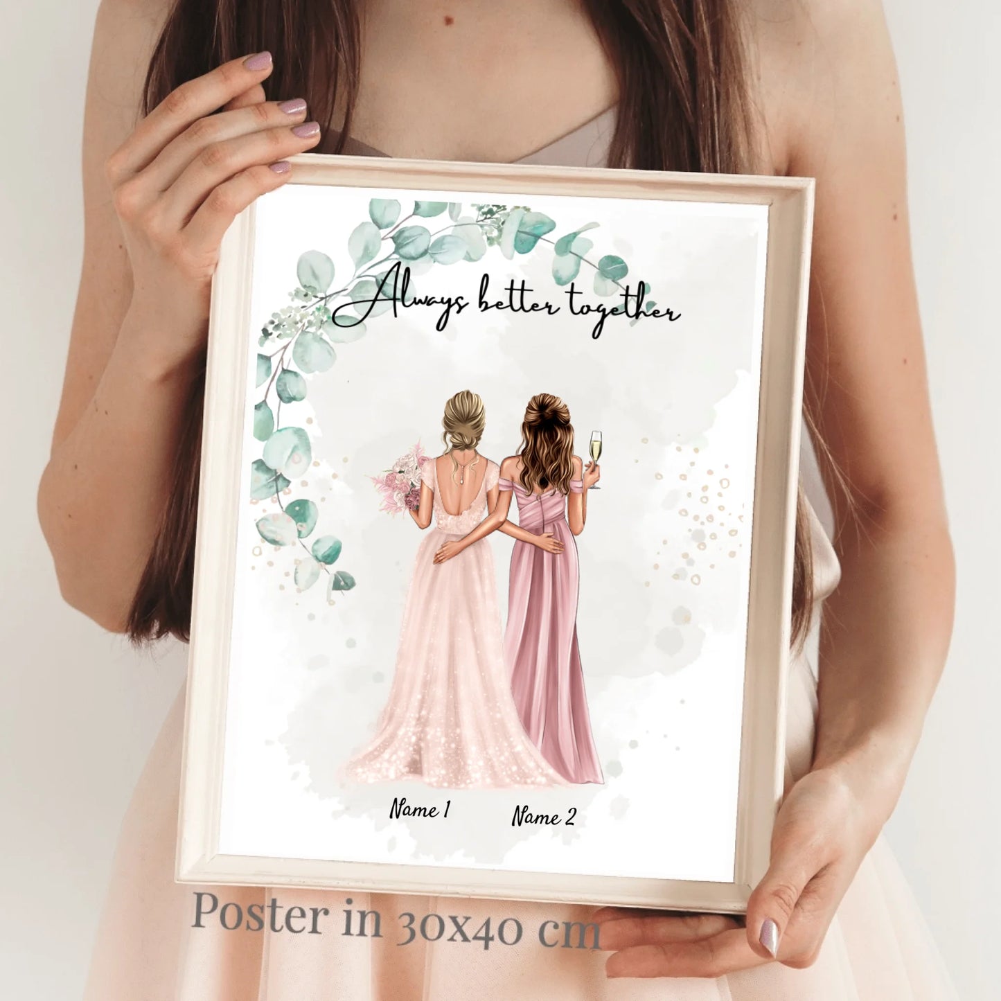  Bride & Maid of Honor - Personalized Poster